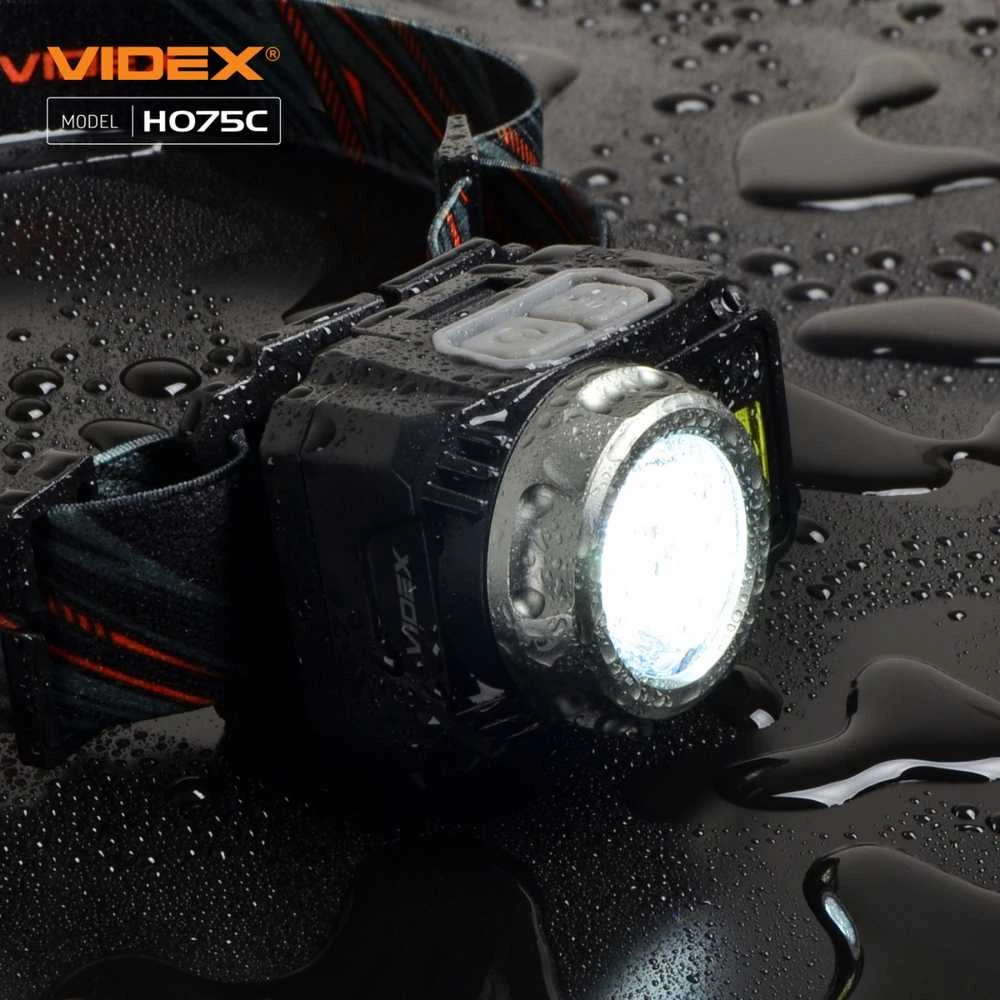Videx Įkraunamas galvos žibintas su judesio jutikliu LED CREE XPG3 5W + COB 5W 550Lm 5000K, Li-ion VLF-B12 1200mAh arba 3xAAA, VLF-H075C – Universalus hibridinis maitinimas ir galinga kombinuota darbo šviesa