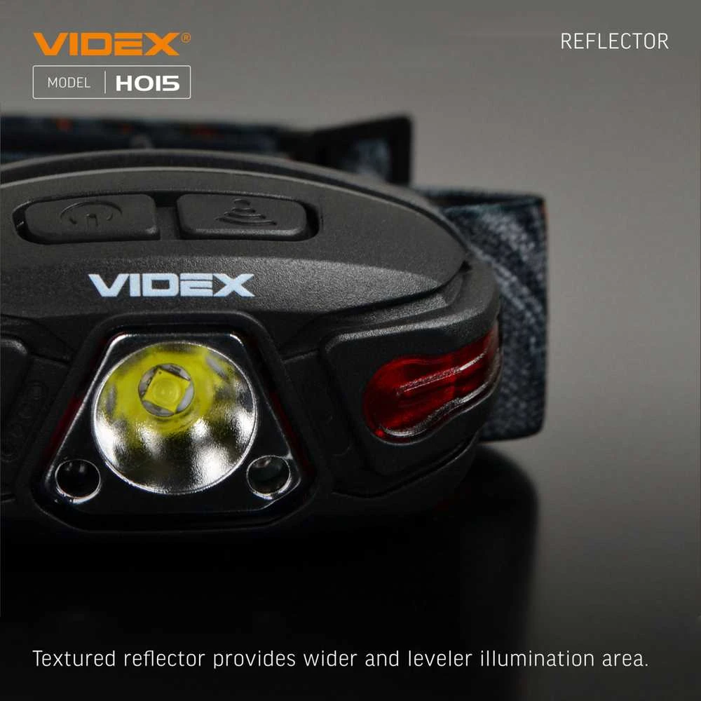 Įkraunamas galvos žibintas su judesio jutikliu LED CREE XTE 5W, 330Lm 5000K, Li-ion 850mAh, VIDEX VLF-H015 – Bekontaktis judesio jutiklis šviesos įjungimui rankos mostu
