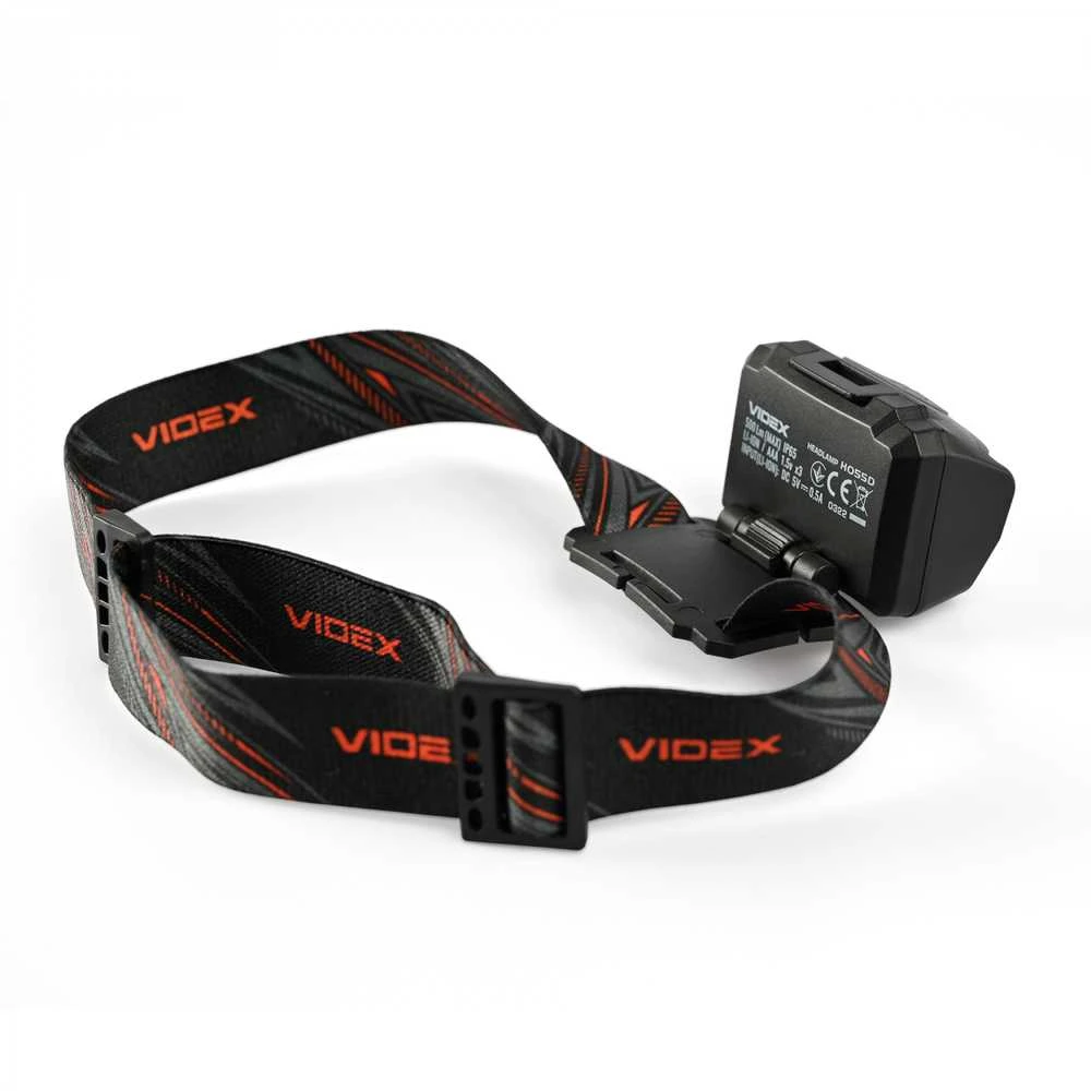 Videx Įkraunamas galvos žibintas su judesio jutikliu LED 2xCREE XTE 5W 500Lm 5000K, Li-ion VLF-B12 1200mAh kai 3xAAA, VLF-H055D – Hibridinis maitinimas iš keičiamo akumuliatoriaus arba AAA baterijų