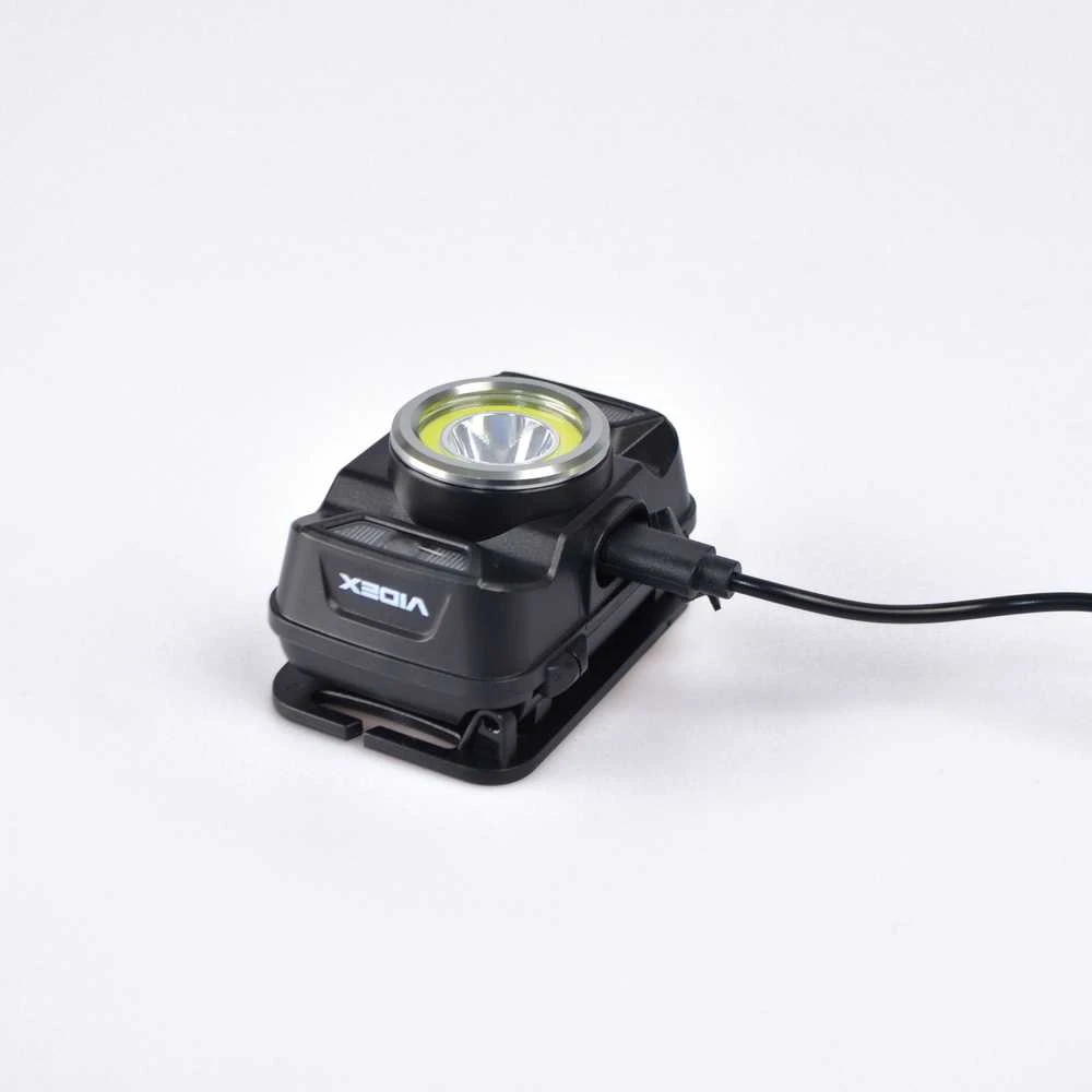 Įkraunamas galvos žibintas su judesio jutikliu LED CREE XTE 5W + COB, 410Lm 5000K, Li-ion 1800mAh, VIDEX VLF-H035C – Padidinta 410Lm galia su plačiu ir siauru šviesos srautu