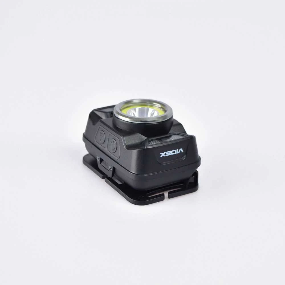 Įkraunamas galvos žibintas su judesio jutikliu LED CREE XTE 5W + COB, 410Lm 5000K, Li-ion 1800mAh, VIDEX VLF-H035C – Padidinta 410Lm galia su plačiu ir siauru šviesos srautu
