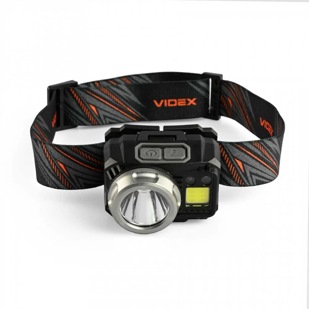 Videx Įkraunamas galvos žibintas su judesio jutikliu LED CREE XPG3 5W + COB 5W 550Lm 5000K, Li-ion VLF-B12 1200mAh arba 3xAAA, VLF-H075C – Universalus hibridinis maitinimas ir galinga kombinuota darbo šviesa