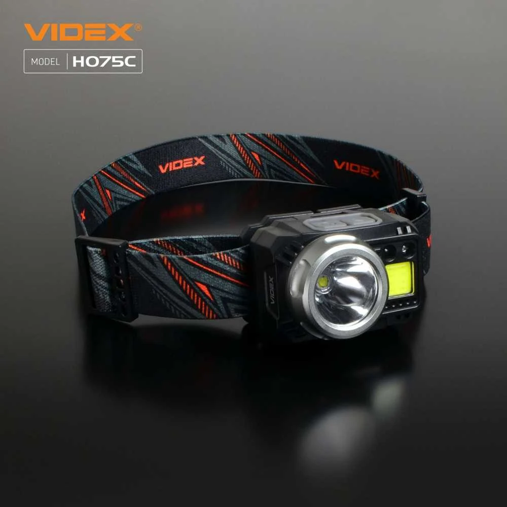 Videx Įkraunamas galvos žibintas su judesio jutikliu LED CREE XPG3 5W + COB 5W 550Lm 5000K, Li-ion VLF-B12 1200mAh arba 3xAAA, VLF-H075C – Universalus hibridinis maitinimas ir galinga kombinuota darbo šviesa