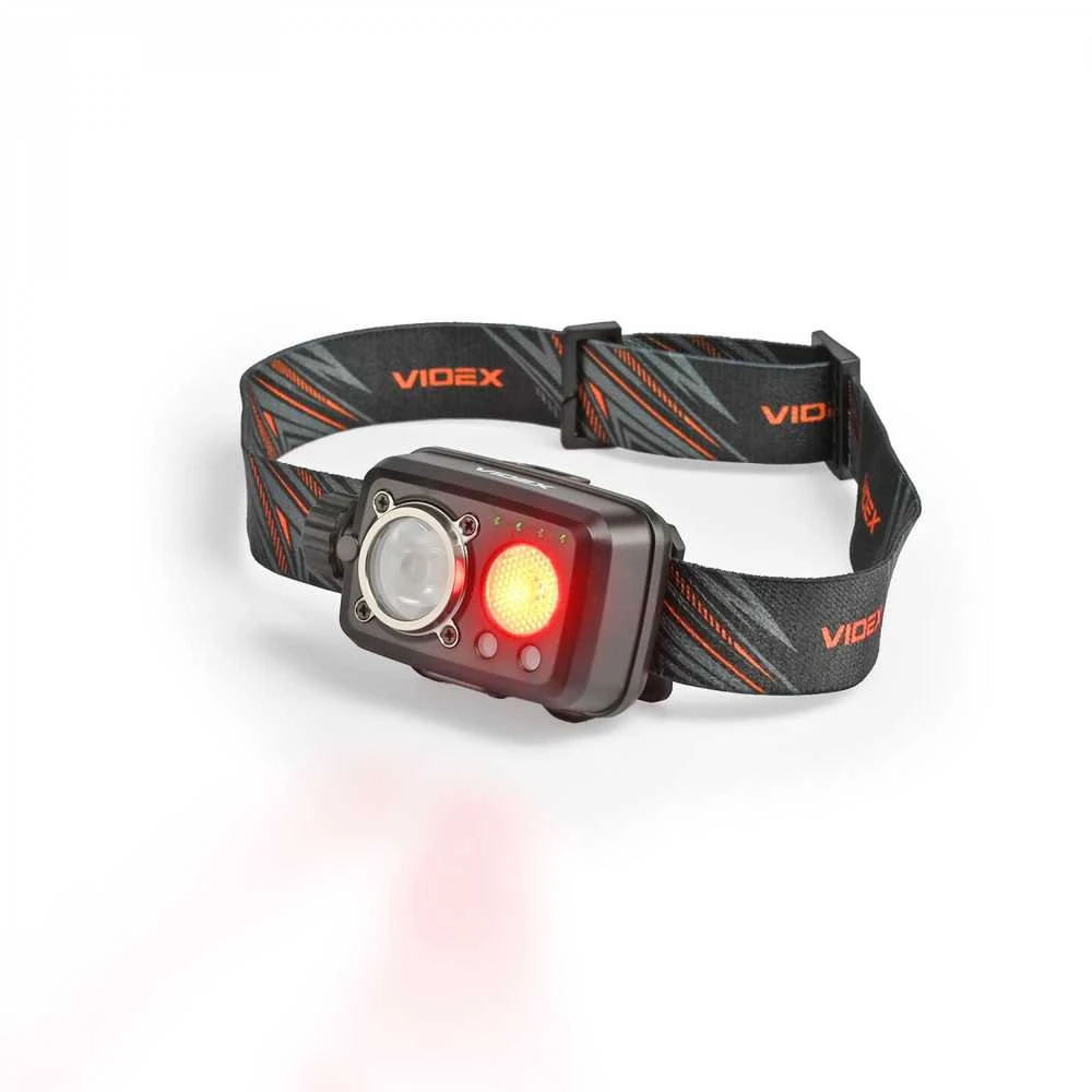 Videx Priekinis žibintas su jutikliu LED įkraunamas 10W + 3W, su rankiniu būdu reguliuojamu šviesos jungikliu ir valdomas rankos judesiu