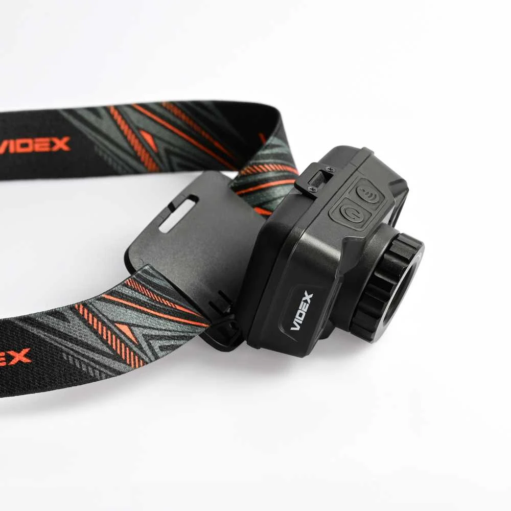 Įkraunamas galvos žibintas su judesio jutikliu LED CREE XTE 5W, Zoom, 270Lm 5000K, Li-ion 1800mAh, VIDEX VLF-H045Z – Optinis priartinimas fokusavimui ir bekontaktis jutiklio valdymas