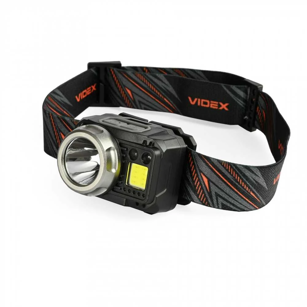 Videx Įkraunamas galvos žibintas su judesio jutikliu LED CREE XPG3 5W + COB 5W 550Lm 5000K, Li-ion VLF-B12 1200mAh arba 3xAAA, VLF-H075C – Universalus hibridinis maitinimas ir galinga kombinuota darbo šviesa