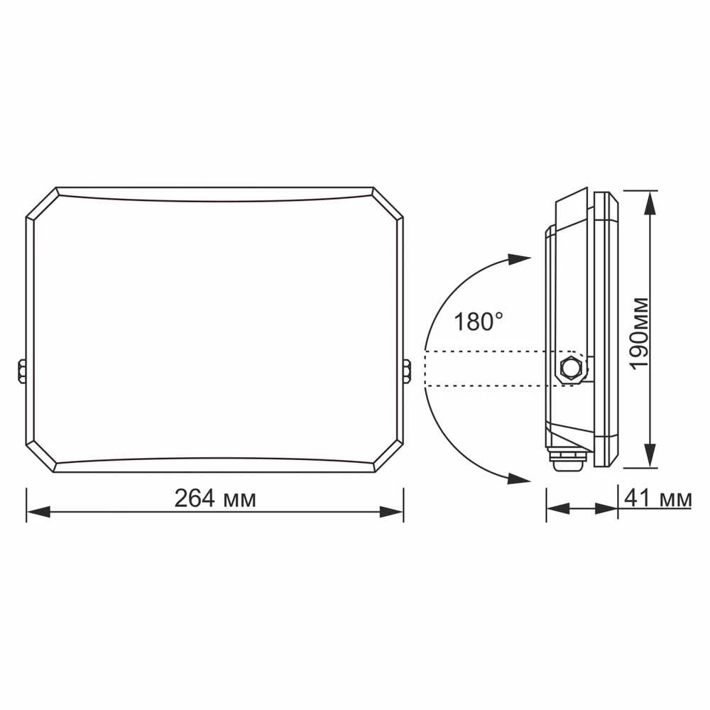 LED prožektorius 100W 8200Lm 5000K IP65, VIDEX VLE-F3-1005B – Kompaktiškas aliuminio korpusas