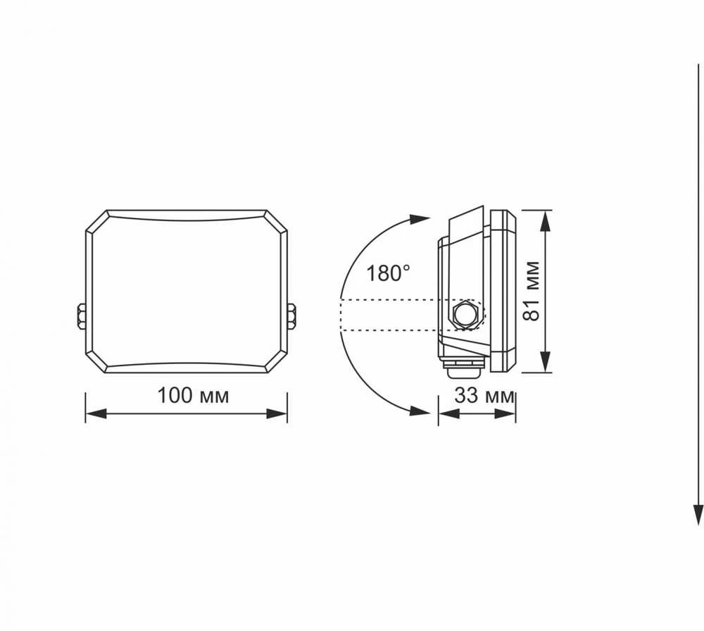 LED prožektorius 20W 1600Lm 5000K IP65, VIDEX VLE-F3-0205B – Kompaktiškas aliuminio korpusas