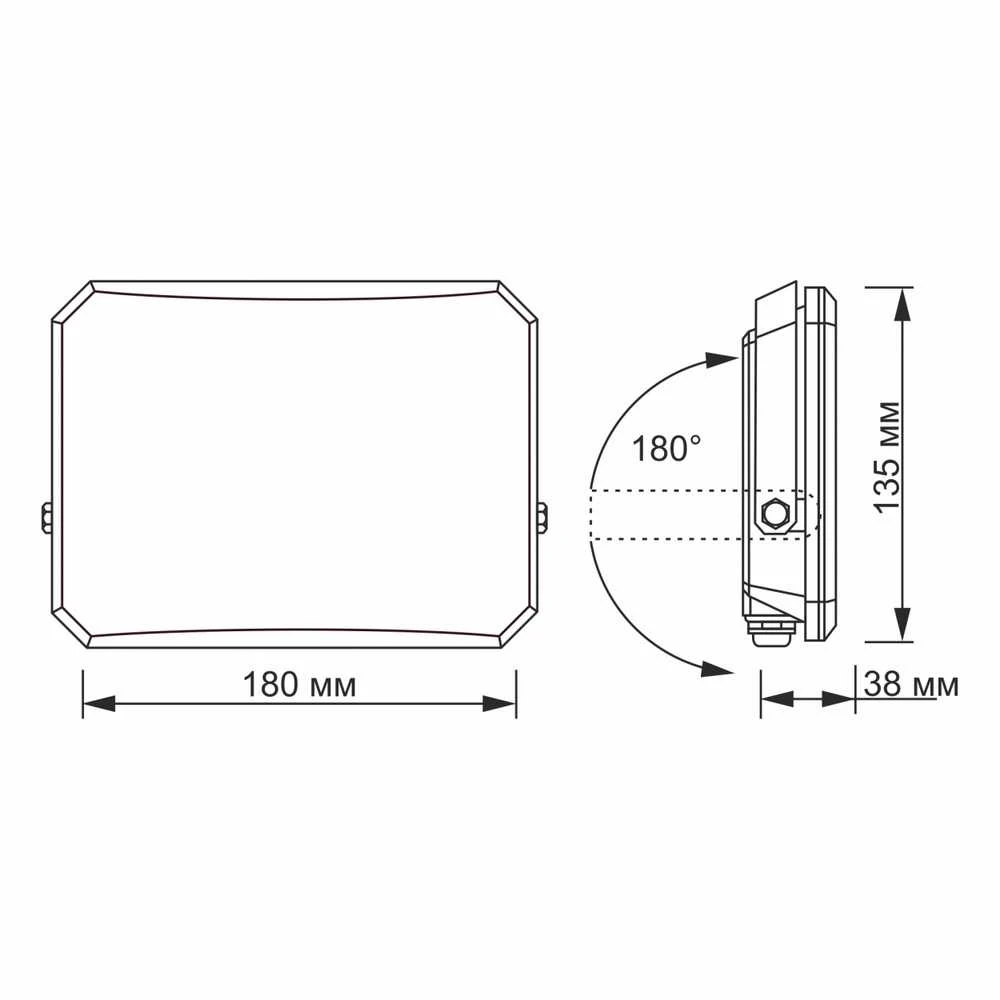 LED prožektorius 50W 4100Lm 5000K IP65, VIDEX VLE-F3-0505B – Kompaktiškas aliuminio korpusas
