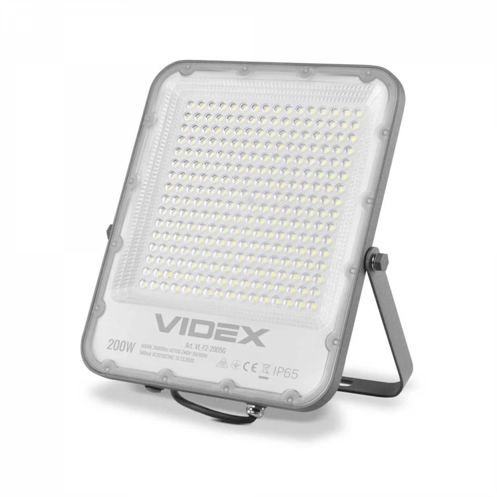Didelės galios pramoninis LED prožektorius 200W 24000Lm 5000K IP65, VIDEX VL-F2-2005G | DAVIS – Apsauga nuo įtampos šuolių