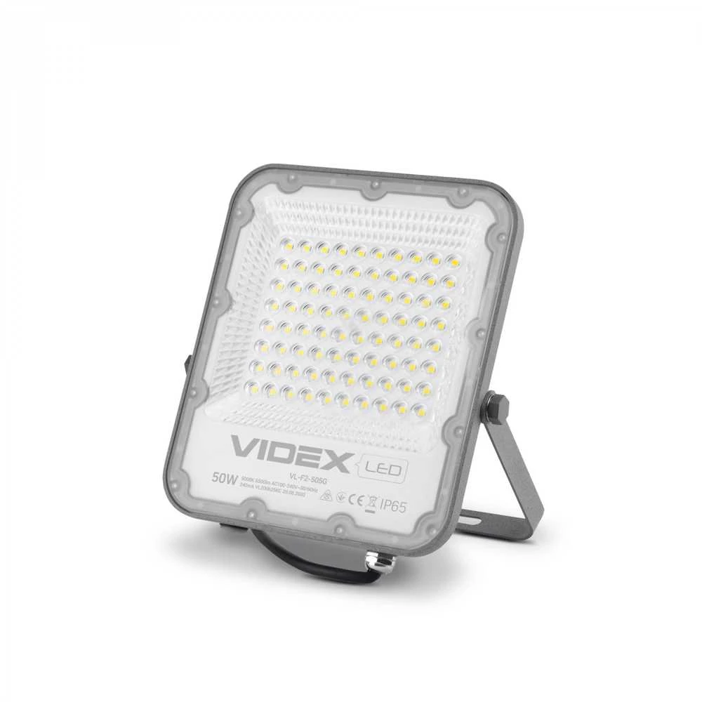 Didelės galios pramoninis LED prožektorius 50W 6500Lm 5000K IP65, VIDEX VL-F2-505G | DAVIS – Apsauga nuo įtampos šuolių