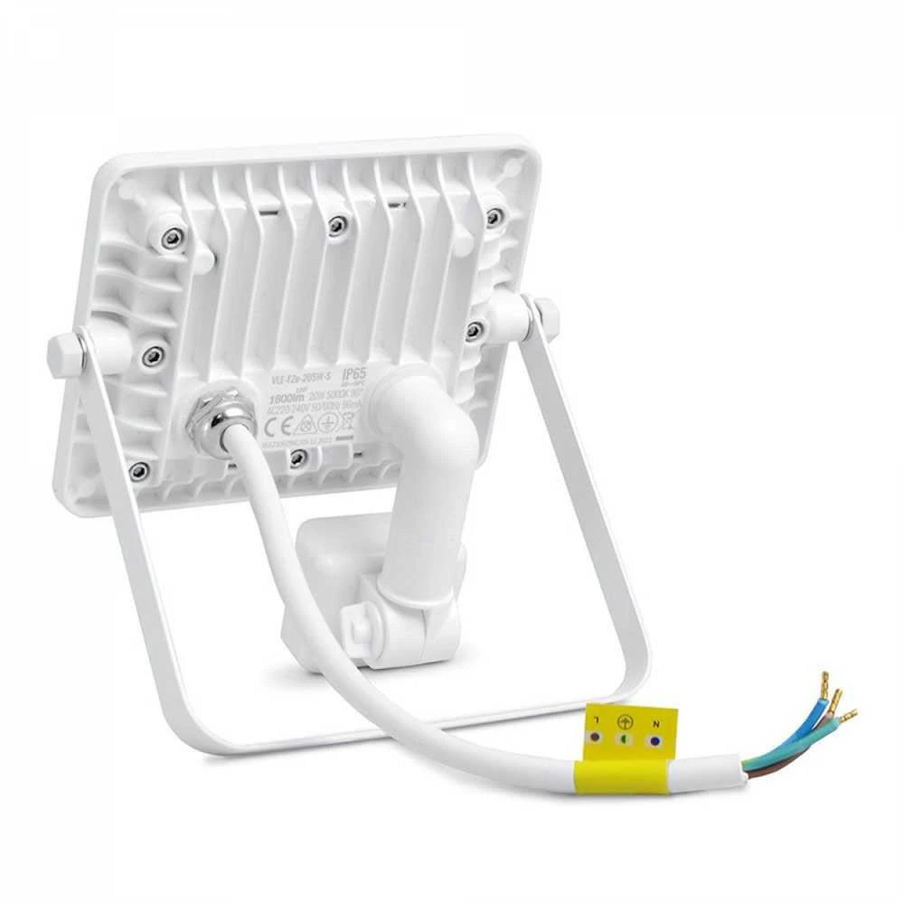 LED prožektorius su jutikliu 20W 1800Lm 5000K IP65, VIDEX VLE-F2e-205W-S | LUCA – Reguliuojamas PIR judesio jutiklis (SENS/TIME/LUX)