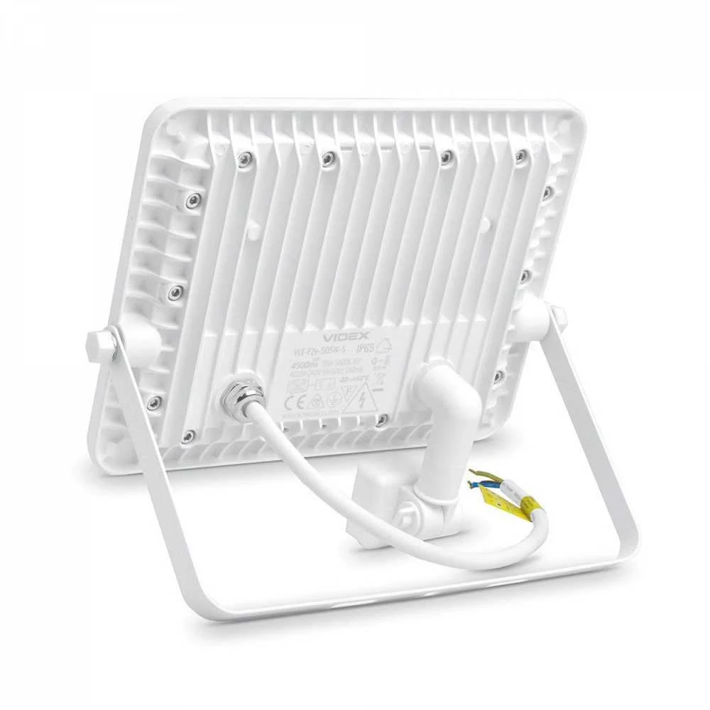 LED prožektorius su jutikliu 50W 4500Lm 5000K IP65, VIDEX VLE-F2e-505W-S | LUCA – Reguliuojamas PIR judesio jutiklis (SENS/TIME/LUX)