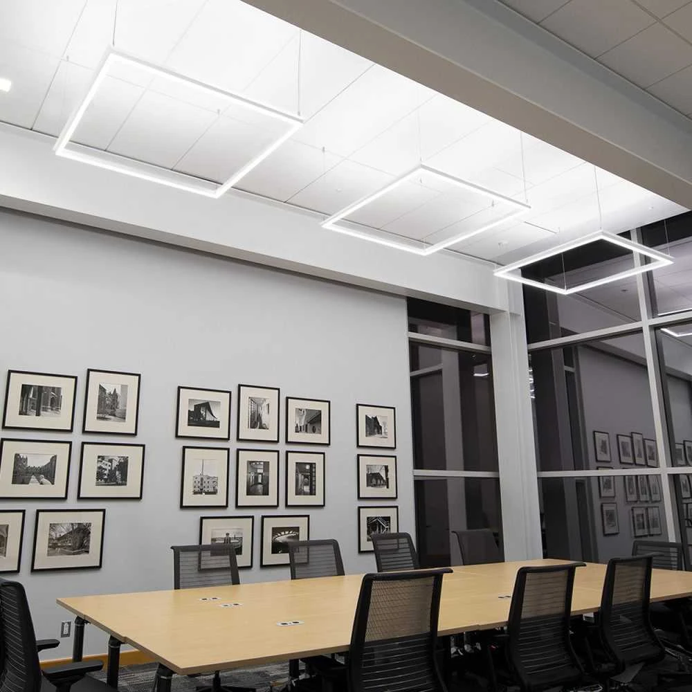 Įleidžiamas LED rėminis panelis 40W 4500Lm 4000K, 591x591x11mm, IP20, VIDEX PA404W-NW | Neutrali balta šviesa – Inovatyvus ir unikalus rėmo dizainas moderniam biuro interjerui