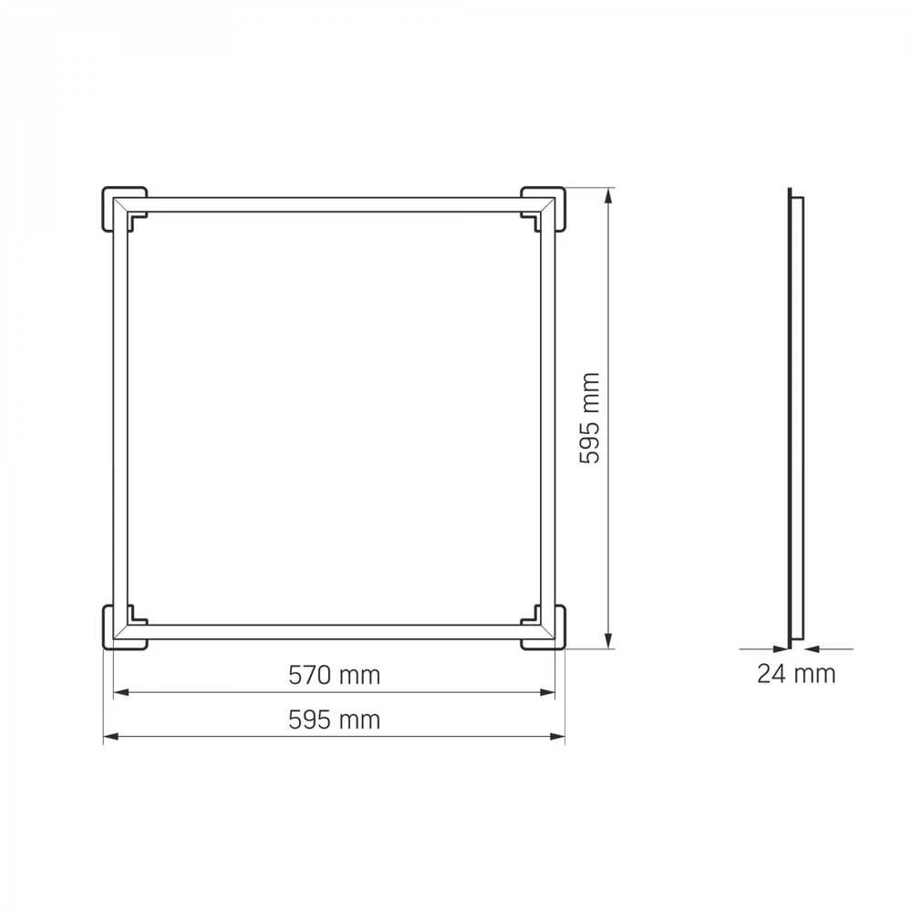 Įleidžiamas sulankstomas LED rėminis panelis 40W 5100Lm 5000K, 595x595x24mm, IP20, VIDEX VLE-PAU405W | Neutrali balta šviesa – Sulankstoma konstrukcija ir patogus transportavimas paštomatuose