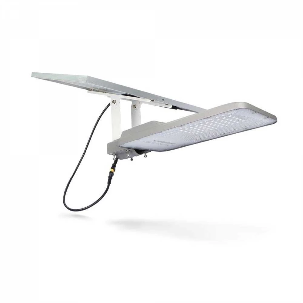 Saulės gatvės šviestuvas 30W 2500Lm 5000K LiFePO4 25000 mAh, VIDEX VL-SLSO-305 – 100% autonomija be kabelių tranšėjų ir šalčiui atsparus LiFePO4 akumuliatorius