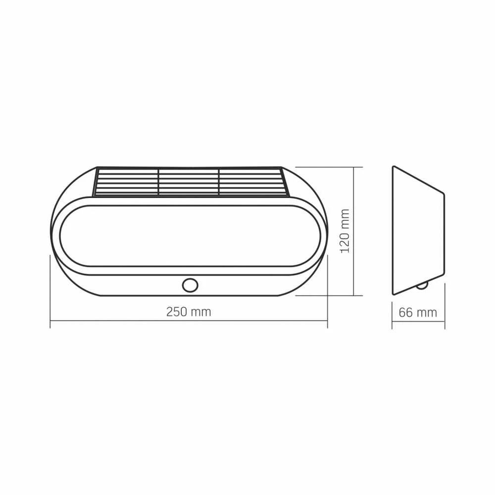 Saulės šviestuvas LED 6,4Wh 500Lm 5000K IP54, VIDEX VL-BHSO-001-S | (neutraliai balta šviesa) – 6,4Wh akumuliatorius