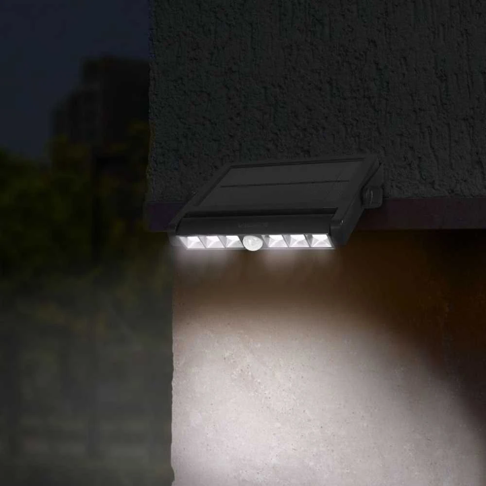 Saulės šviestuvas LED 6,4Wh 600Lm 5000K IP54, VIDEX VL-WLSO-025-S | (neutraliai balta šviesa) – 6,4Wh akumuliatorius