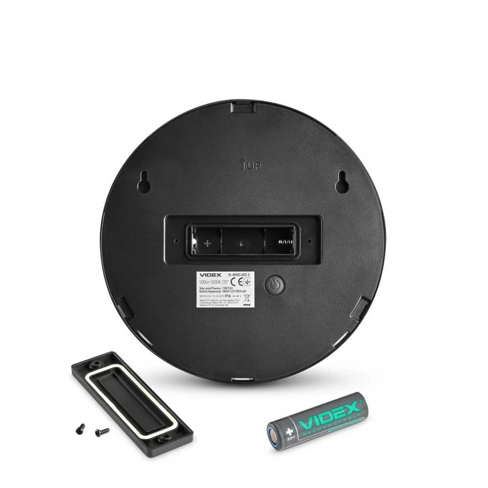 Saulės šviestuvas LED 6,4Wh 500Lm 5000K IP54, VIDEX VL-BHSO-002-S | (neutraliai balta šviesa) – 6,4Wh akumuliatorius