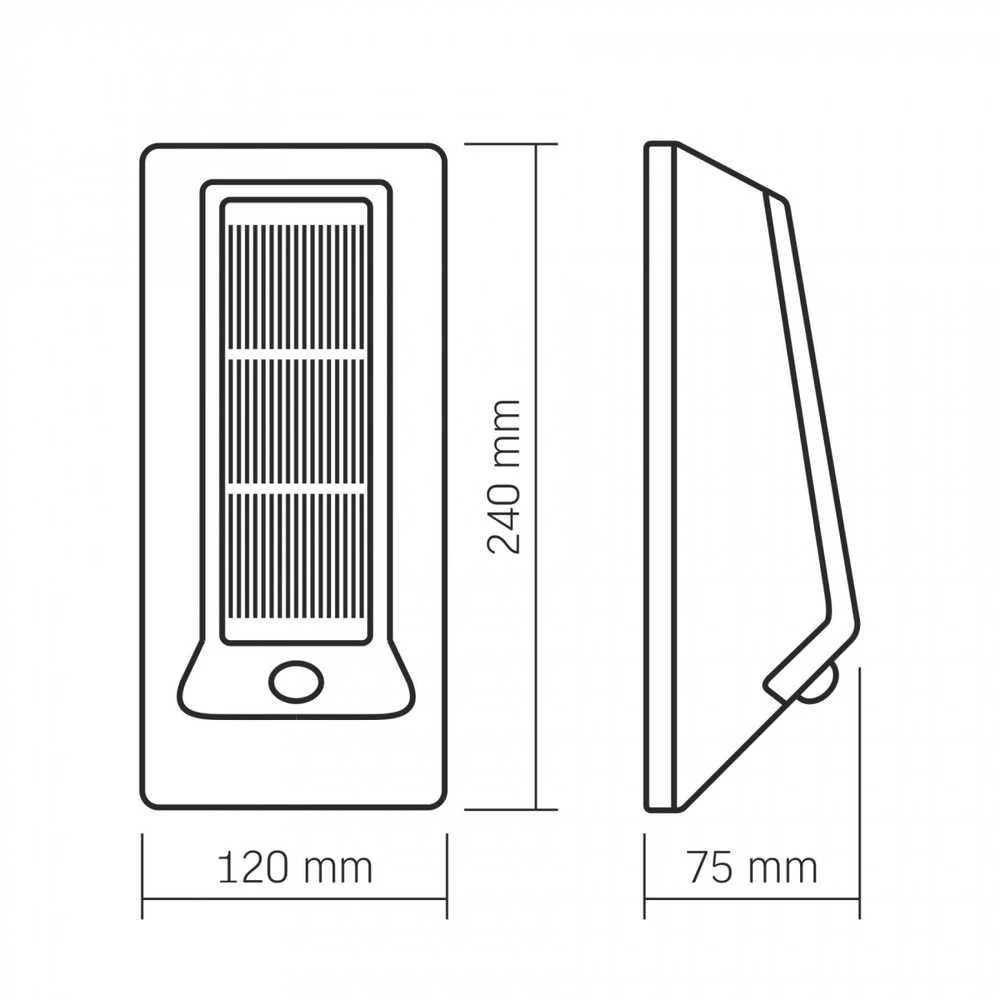 Saulės šviestuvas LED 6,4Wh 500Lm 5000K IP54, VIDEX VL-BHSO-003-S | (neutraliai balta šviesa) – 6,4Wh akumuliatorius