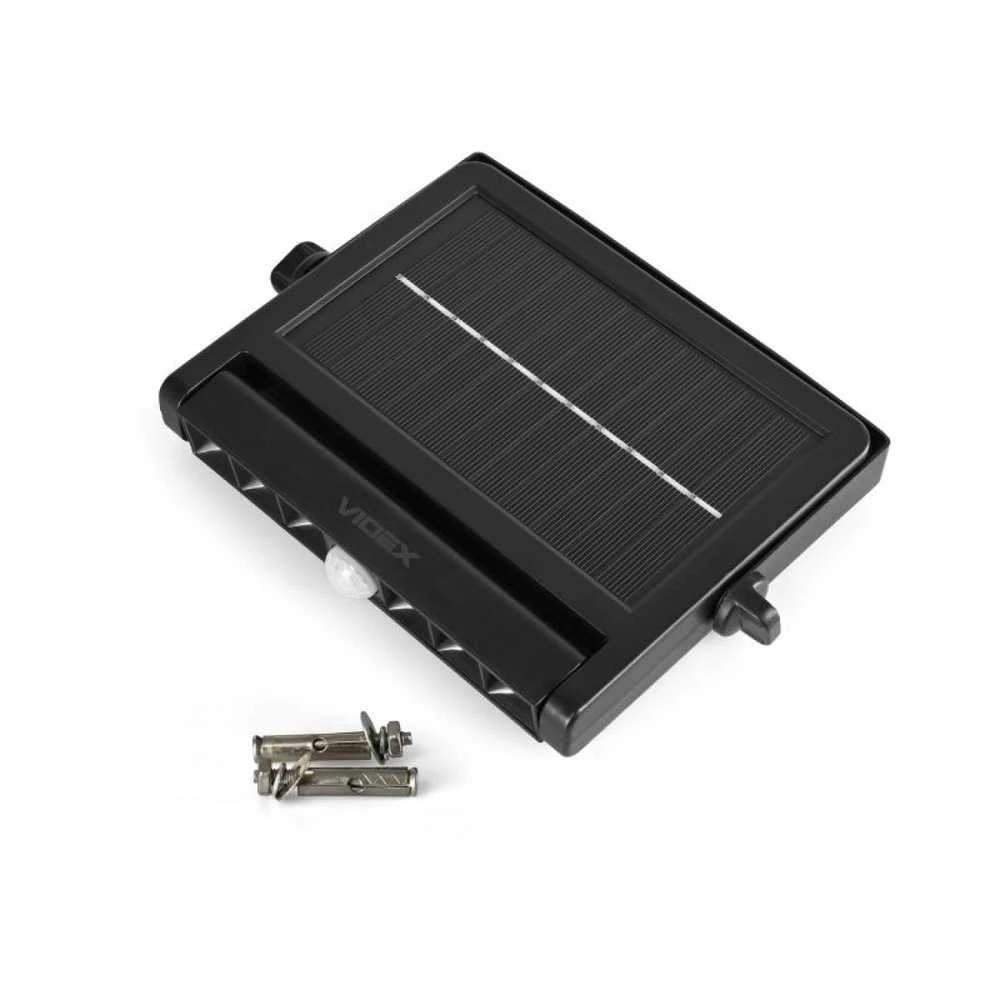 Saulės šviestuvas LED 6,4Wh 600Lm 5000K IP54, VIDEX VL-WLSO-025-S | (neutraliai balta šviesa) – 6,4Wh akumuliatorius