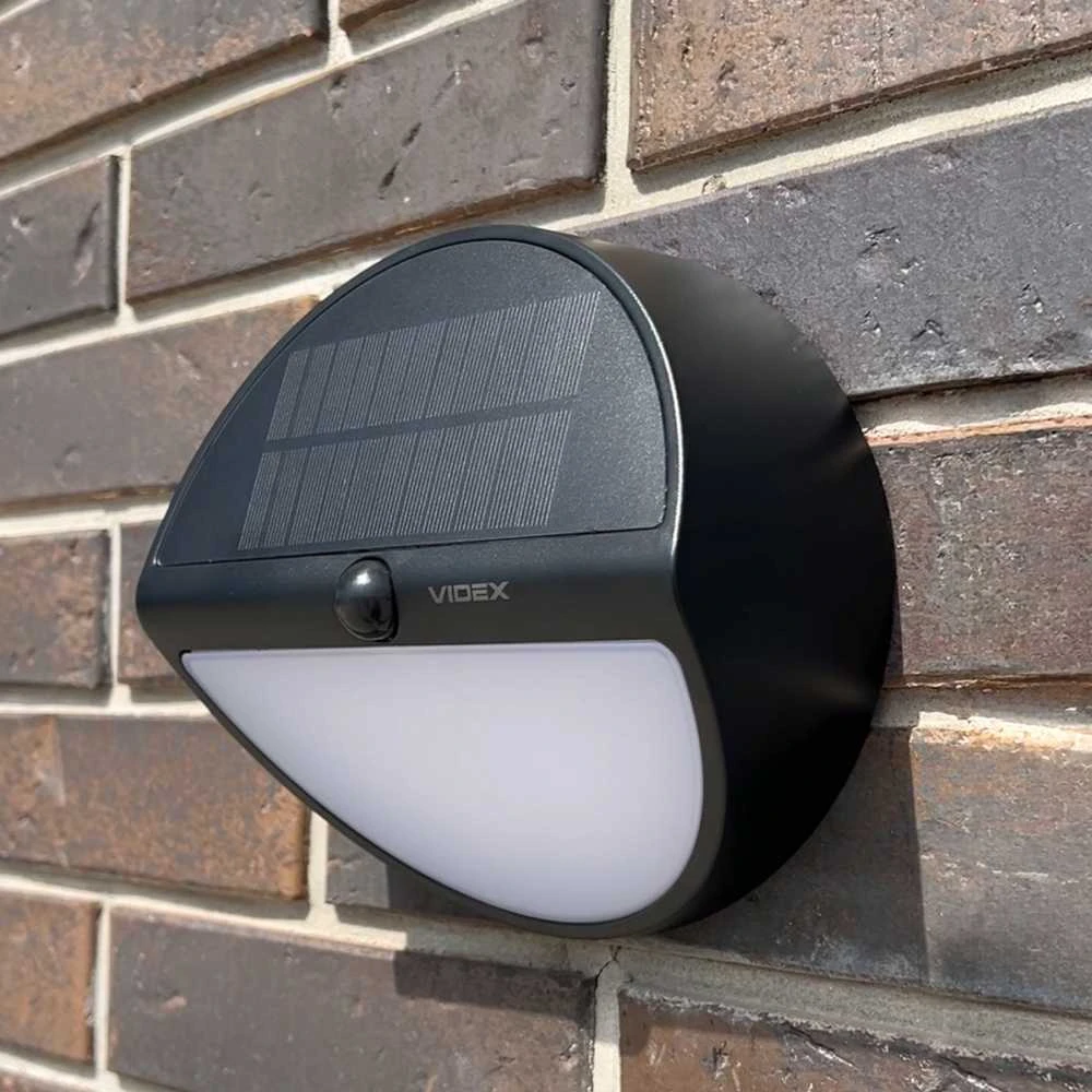 Saulės šviestuvas LED 6,4Wh 500Lm 5000K IP54, VIDEX VL-BHSO-002-S | (neutraliai balta šviesa) – 6,4Wh akumuliatorius