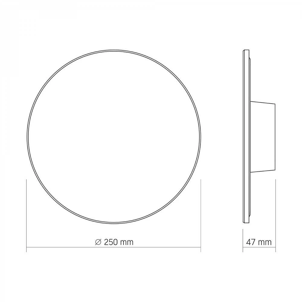 Sieninis šviestuvas LED 18W 1850Lm 3000-4000-6500K IP65, VIDEX VL-WL03-18CB | (silti / neitrāli / šaltai balta šviesa), juodas – 3CCT reguliuojamas šviesos tonas
