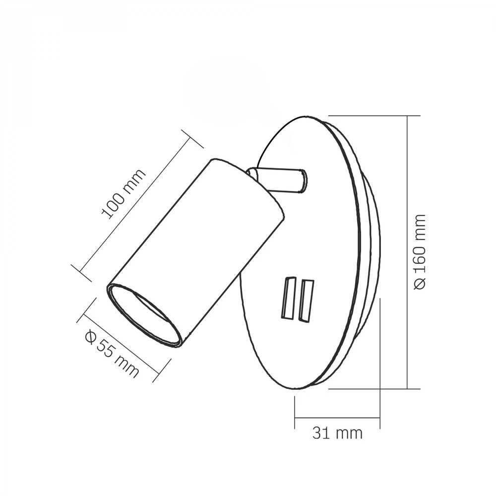 Sieninis spotas GU10 + 5W 380Lm 2700K su fono šviesa, VIDEX VL-SPF24E-B | juodas – Integruotas šiltas foninis apšvietimas atmosferai ir nukreipiamas GU10 spindulys skaitymui