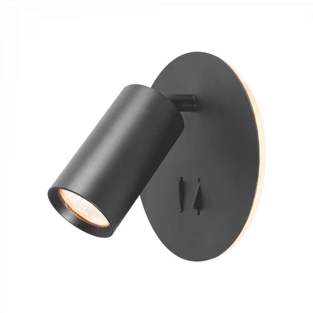 Sieninis spotas GU10 + 5W 380Lm 2700K su fono šviesa, VIDEX VL-SPF24E-B | juodas – Integruotas šiltas foninis apšvietimas atmosferai ir nukreipiamas GU10 spindulys skaitymui