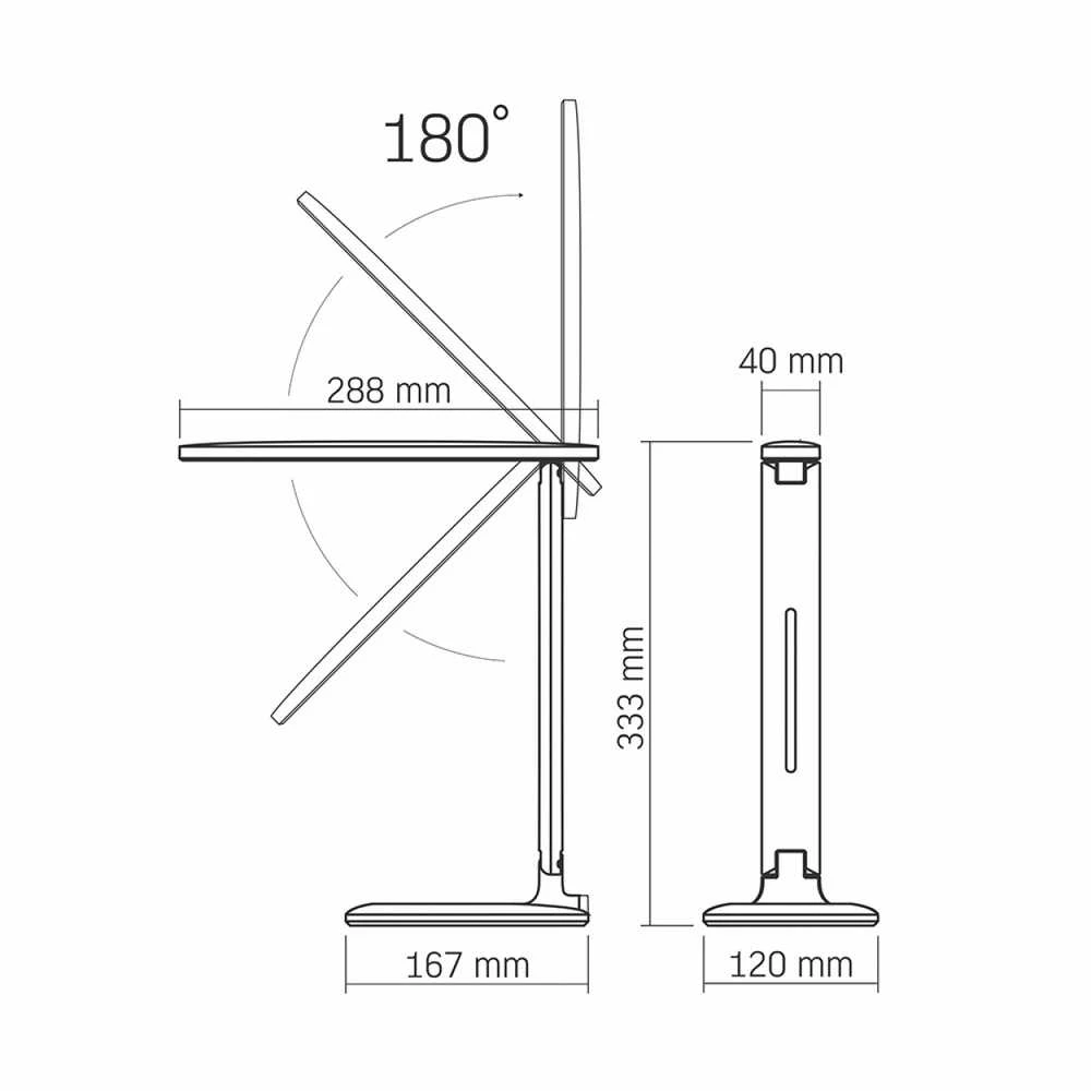 Dimeriuojama LED stalinė lempa 5W 490Lm 3000/4000/5500K, VIDEX VLE-TF02W | baltas – Jutiklinis ryškumo ir spalvų temperatūros (CCT) valdymas