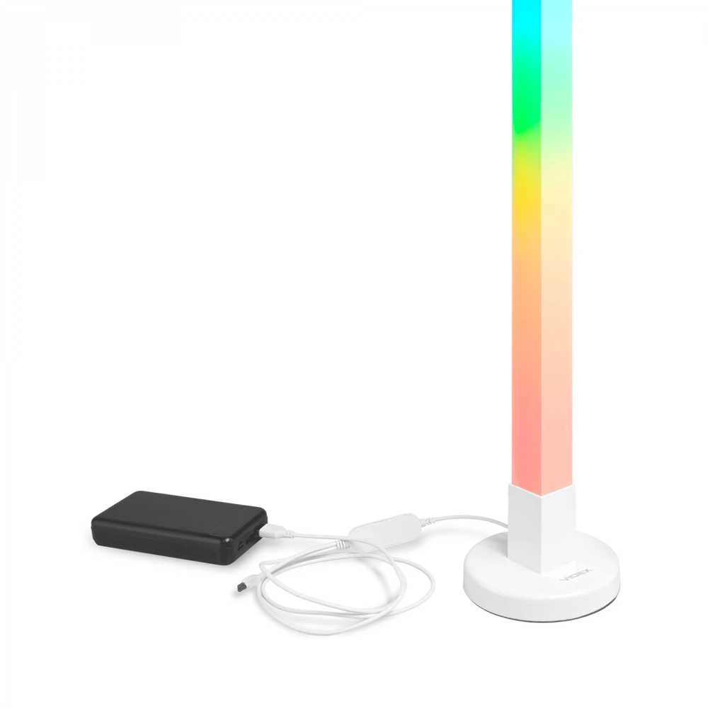 RGB LED pastatomas šviestuvas 10W 250Lm, VIDEX VL-TF20-RGB | juodas – Sinchronizuojama su muzika ir valdoma pulteliu