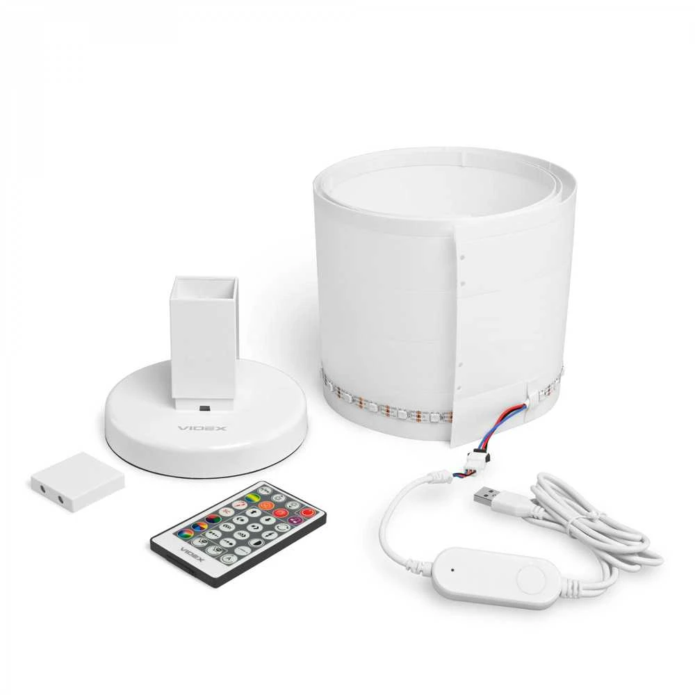 RGB LED pastatomas šviestuvas 10W 250Lm, VIDEX VL-TF20-RGB | juodas – Sinchronizuojama su muzika ir valdoma pulteliu