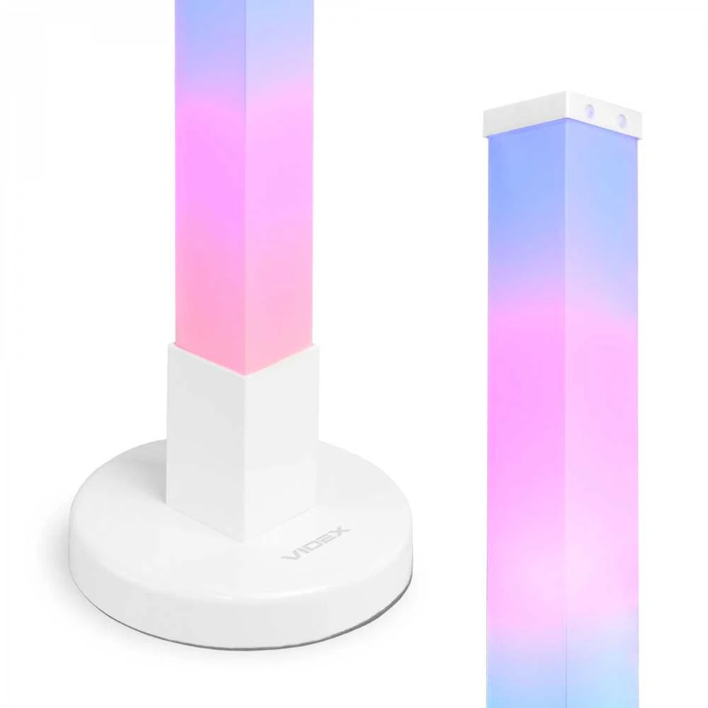 RGB LED pastatomas šviestuvas 10W 250Lm, VIDEX VL-TF20-RGB | juodas – Sinchronizuojama su muzika ir valdoma pulteliu