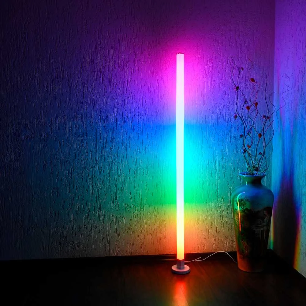 RGB LED pastatomas šviestuvas 10W 250Lm, VIDEX VL-TF20-RGB | juodas – Sinchronizuojama su muzika ir valdoma pulteliu
