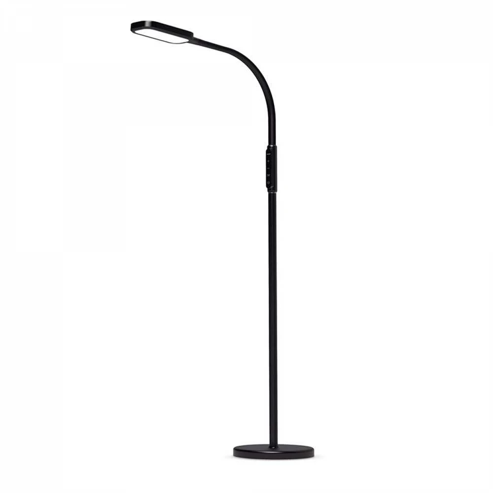 Dimeriuojamas LED pastatomas šviestuvas 12W 1280Lm 3000/4000/5500K, VIDEX VLE-TF07B | juodas – Stabilus metalinis profilis su lanksčia jungtimi