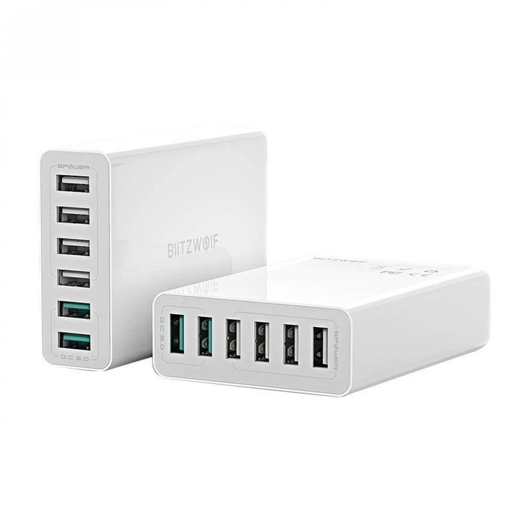 Blitzwolf BW-S15 įkroviklis 6x USB, QC 3.0, 60 W (baltas)