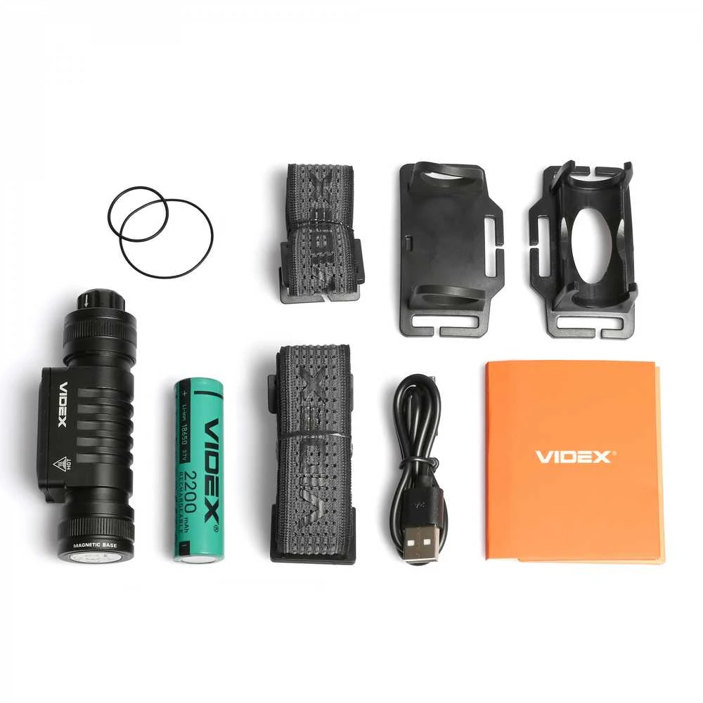 Videx Įkraunamas galvos žibintas LED Luminus SST20 10W / SST40 20W + 2x SMD Raudonas, 2000Lm, 5000K, Li-ion 1х18650 2200mAh, VLF-H066A – Ekstremalaus 2000Lm hibridinio galingumo su dviem Luminus diodais