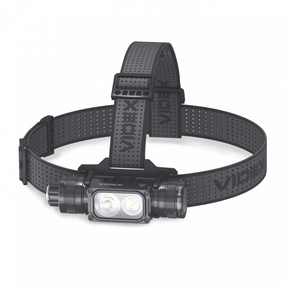 Videx Įkraunamas galvos žibintas LED Luminus SST20 10W / SST40 20W + 2x SMD Raudonas, 2000Lm, 5000K, Li-ion 1х18650 2200mAh, VLF-H066A – Ekstremalaus 2000Lm hibridinio galingumo su dviem Luminus diodais