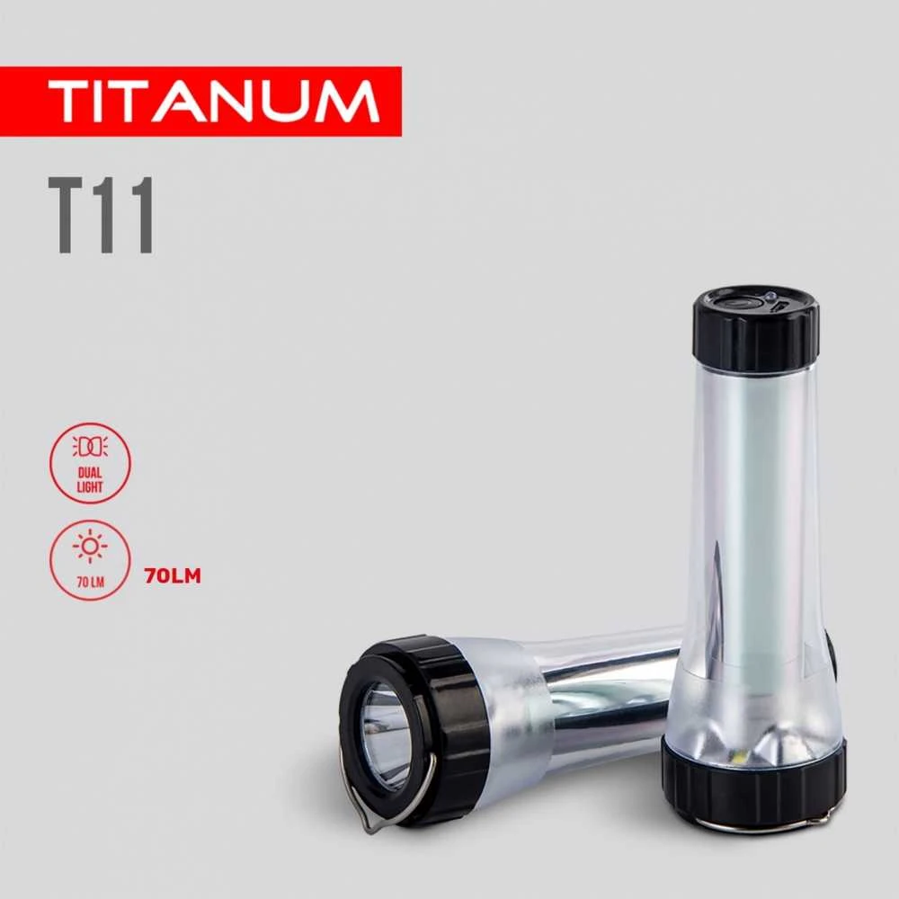 Įkraunamas kišeninis LED žibintuvėlis 70Lm 5500K, Li-ion 18650 1200mAh, TITANUM TLF-T11 – Šoninis apšvietimas 360 laipsnių apšvietimui ir žibinto režimas