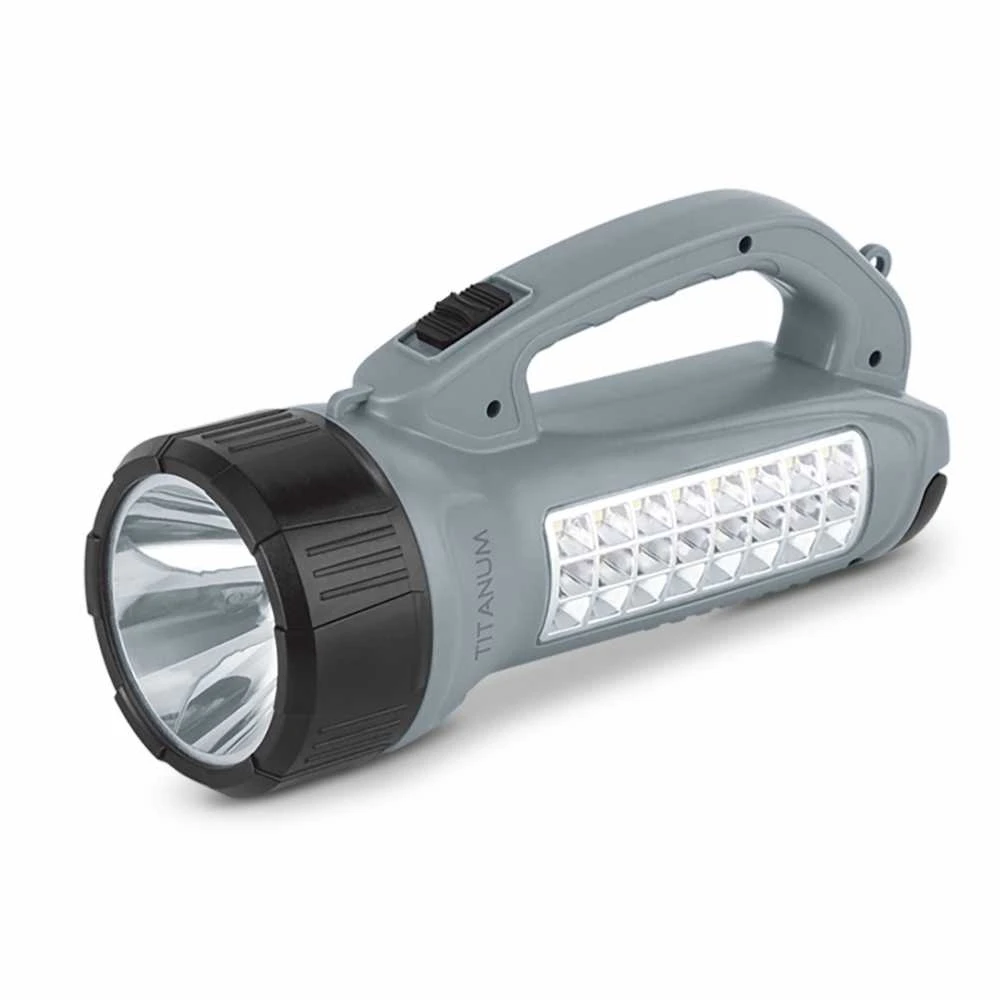 Įkraunamas kišeninis LED žibintuvėlis su saulės baterija 90Lm 5500K + 200Lm 6500K, Lead-acid 1200mAh, TITANUM TLF-T09SO – Šoninė šviesa ir įkrovimas saulės baterija