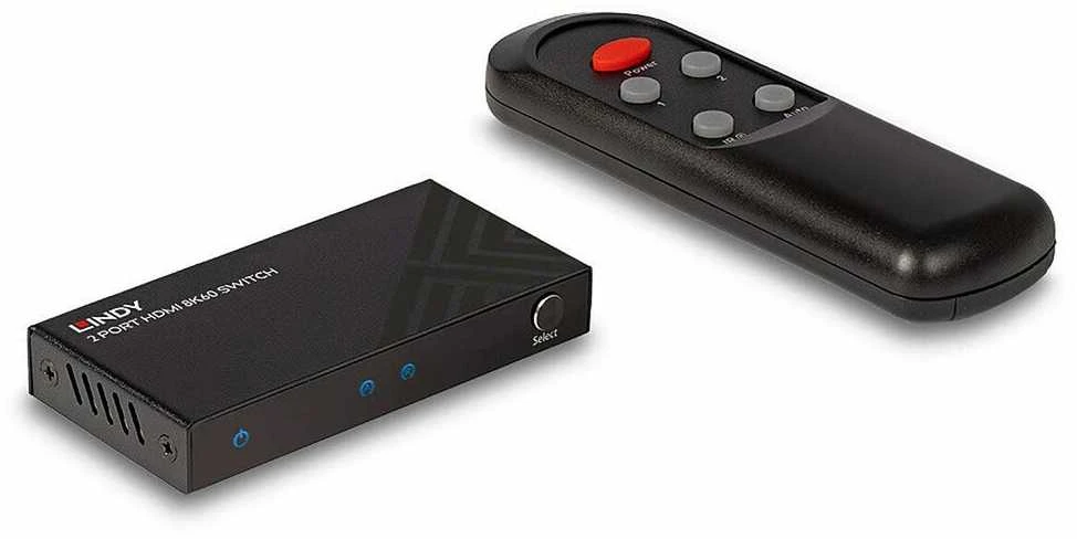 AV Jungiklis - LINDY 2 Prievadai HDMI 8K60 7680x4320 48Gbps Nuotolinis Valdymas