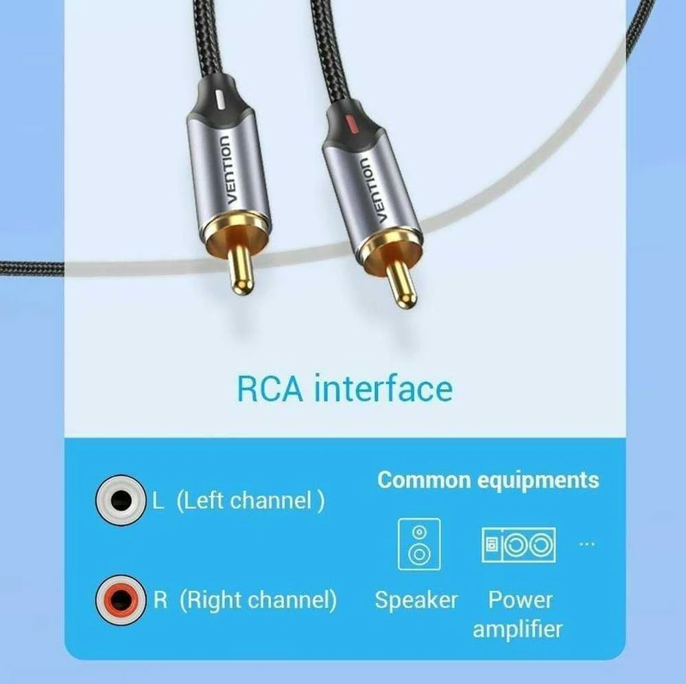 Vention USB-C to 2RCA male audio cable, 1m