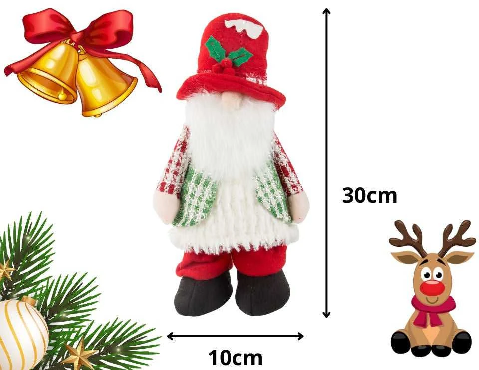 Šviečiantis šventinis nykštukas 30 cm