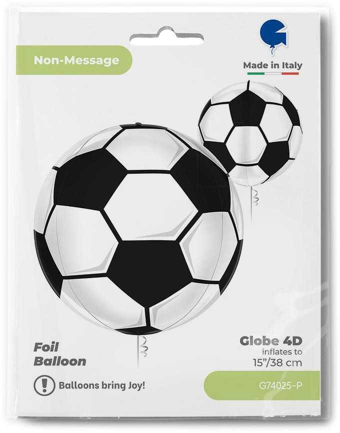 4D folijos balionas „Futbolo kamuolys“, 38 cm