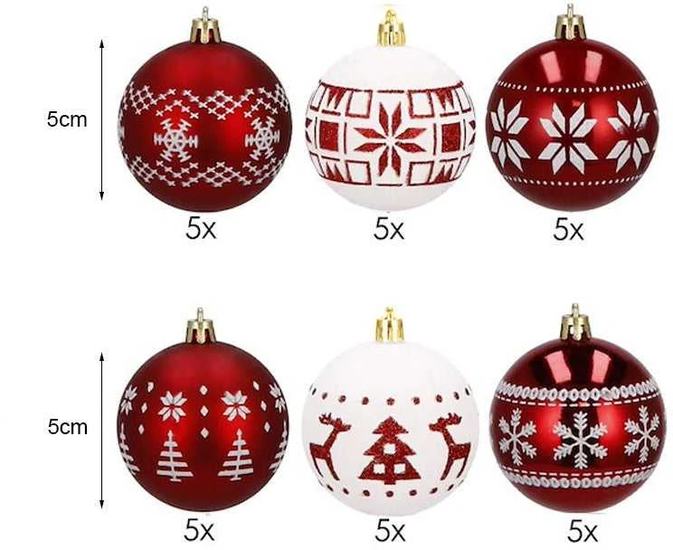 Kalėdiniai žaisliukai eglutei 5cm, 30 vnt.