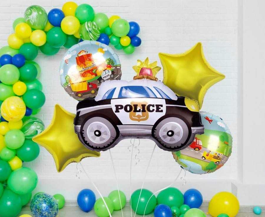 GoDan folijos balionų rinkinys „Policija“, 5 vnt.