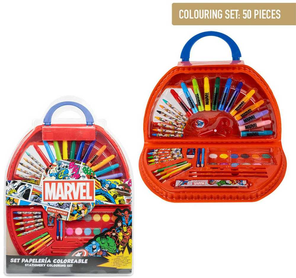 50 dalių „Avengers Marvel“ kanceliarinių prekių rinkinys