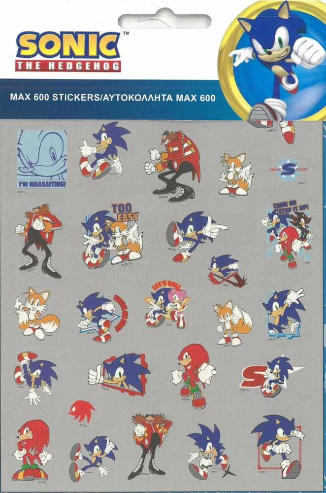 600 detalių lipdukų rinkinys „Sonic the Hedgehog“