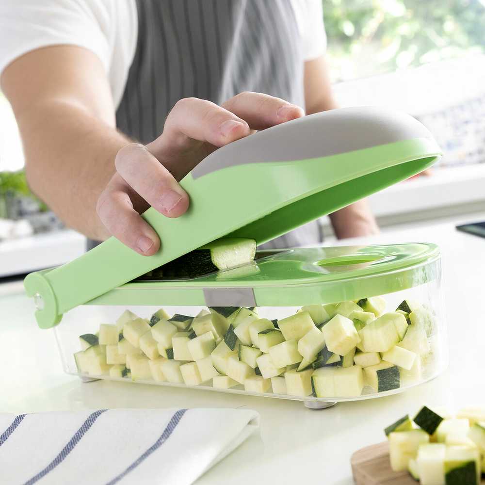 „InnovaGoods“ daržovių pjaustyklė, pjaustyklė ir trintuvė su Receptai ir priedai „7 viename Choppie Expert InnovaGoods“