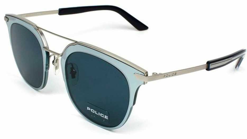 Akiniai POLICE SPL584-0581. Akiniai przeciwsłoneczne, Kolor mėlyna sidabrinė. Unisex.